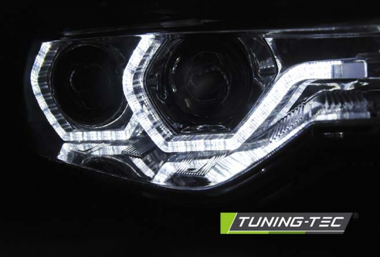 Xenon LED Tagfahrlicht Angel Eyes Scheinwerfer für BMW 3er F30/F31 11-15 chrom